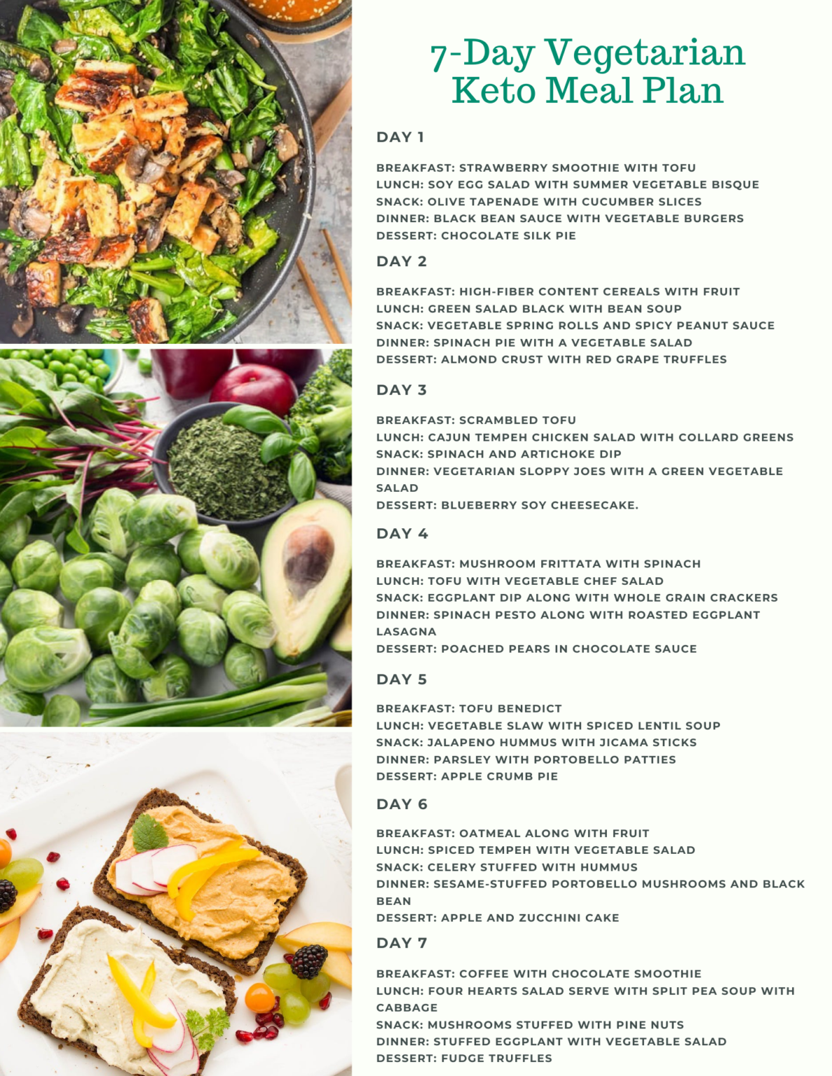 7-Day Vegetarian Keto Meal Plan