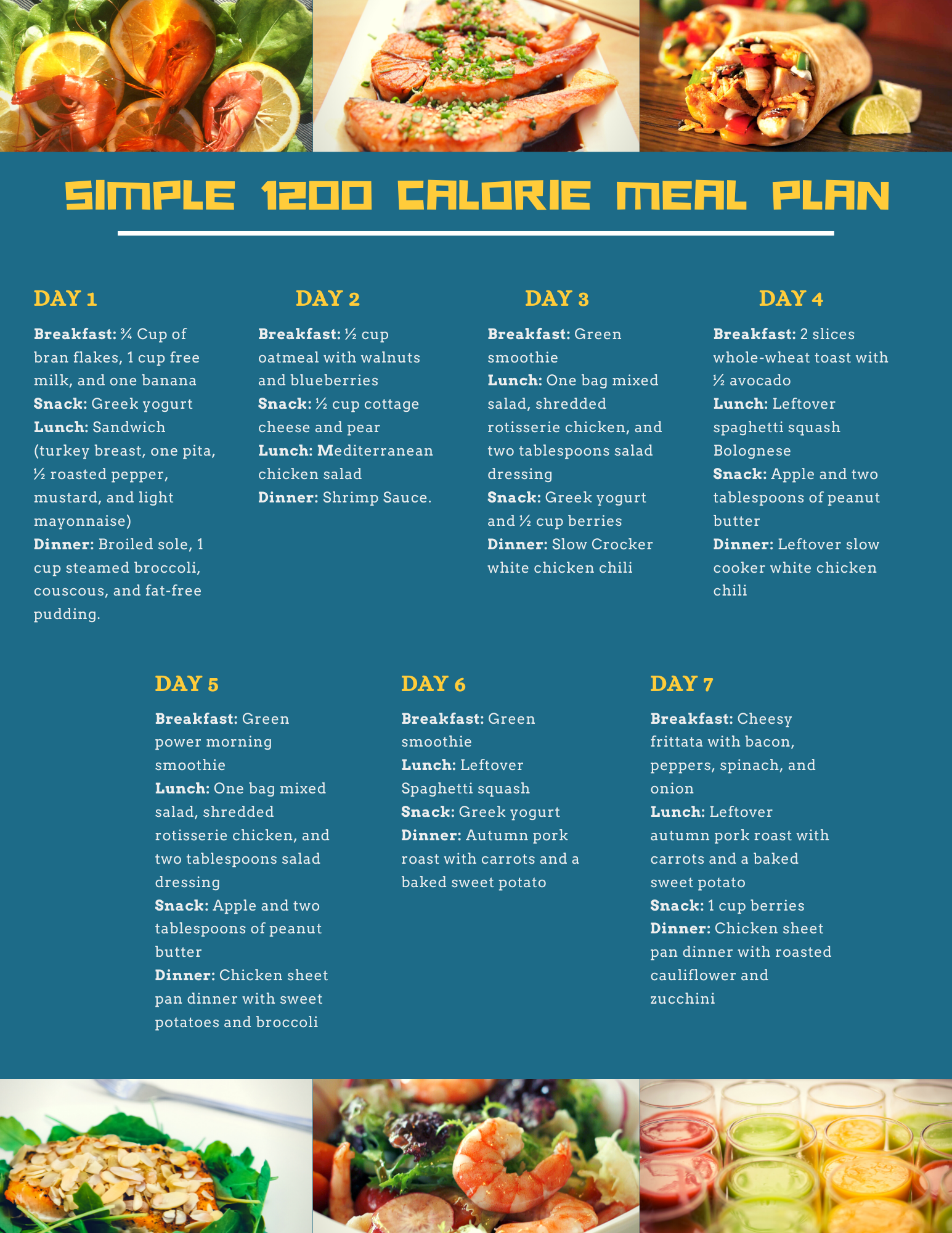 Simple 1200 Calorie Meal Plan