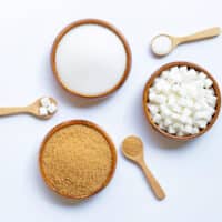 Various types of sugar