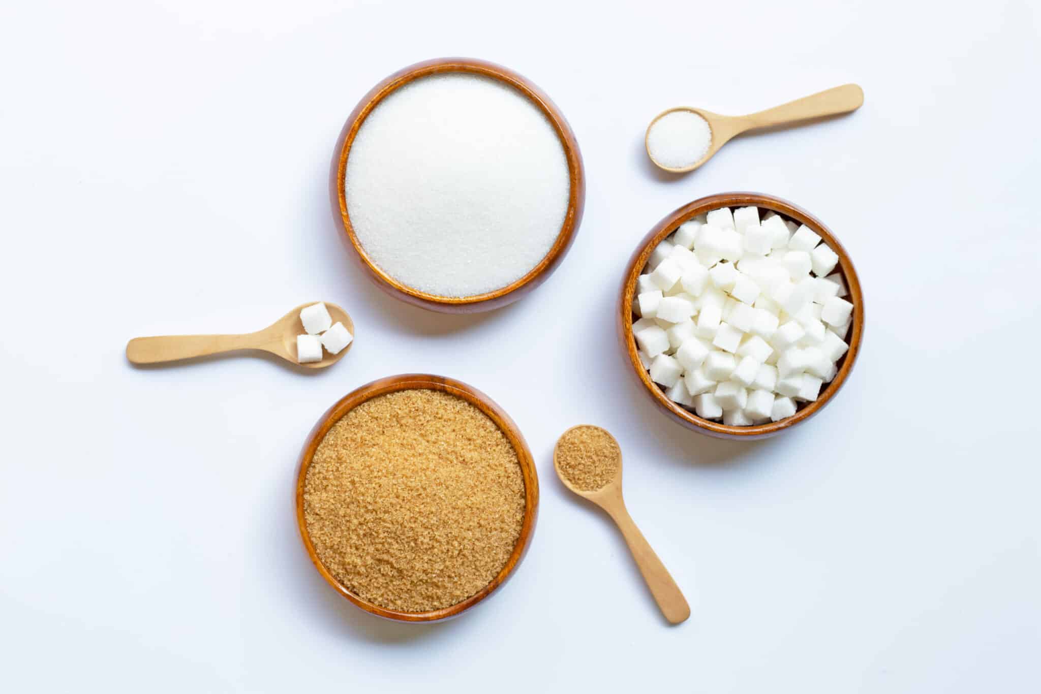 Various types of sugar