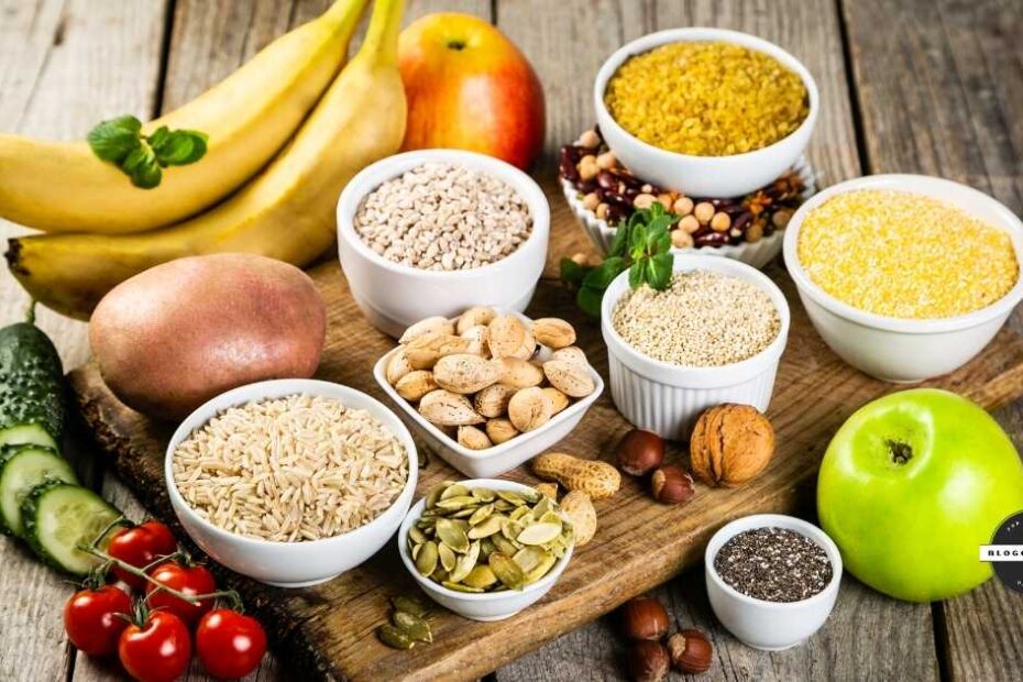 Vegan foods on a wooden table