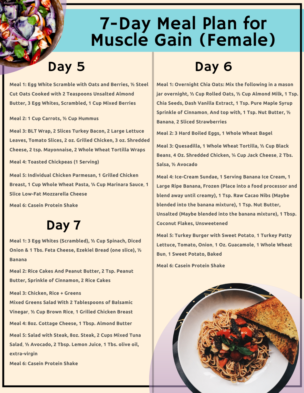 7 Day Meal Plan For Muscle Gain Female 2791