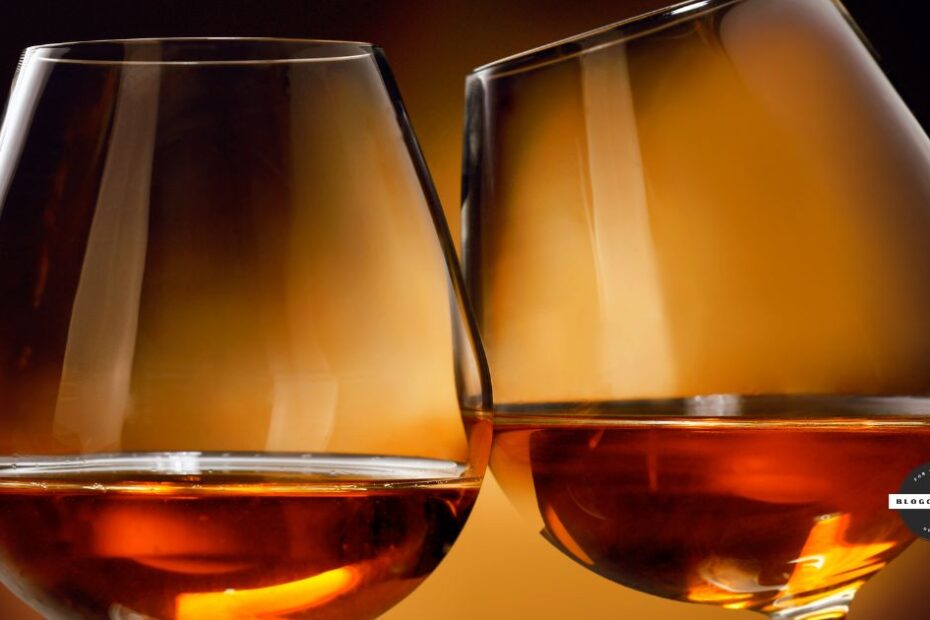 Close-up of two glasses of cognac
