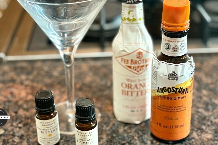 collection of bitters on counter