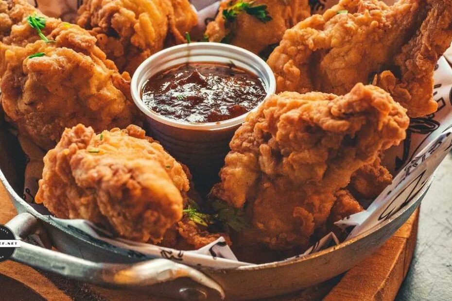 air fried chicken wings in basket