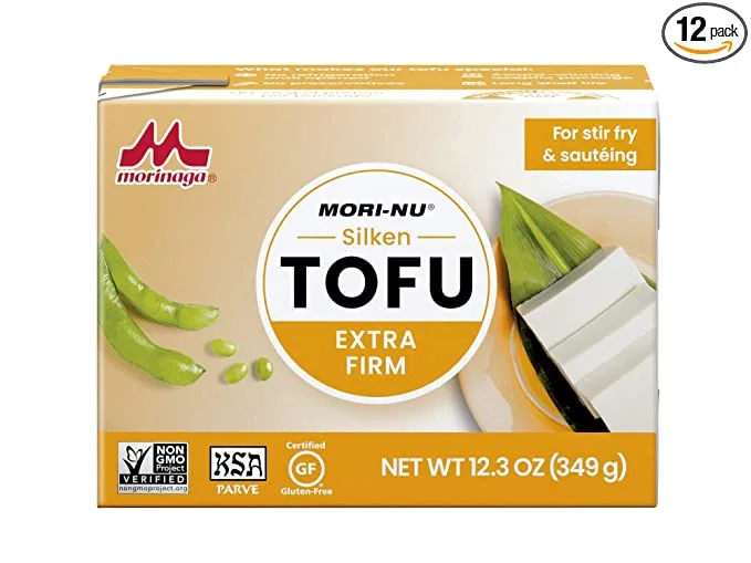 Mori-Nu Silken Tofu Extra Firm Velvety Smooth and Creamy Low Fat, Gluten-Free, Dairy-Free, Vegan, Made with Non-GMO soybeans,