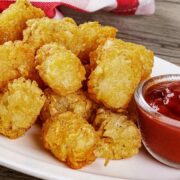 Air fryer tater tots with ketchup
