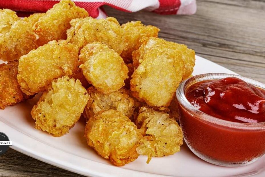Air fryer tater tots with ketchup