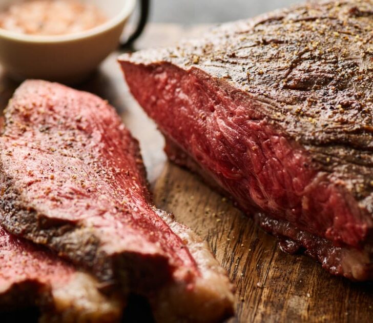 Sliced and prepared roast.
