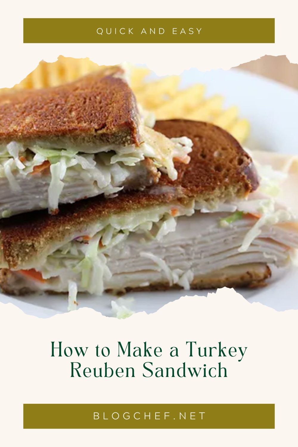How to make a turkey Reuben sandwich.