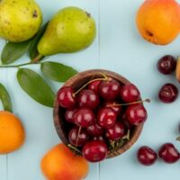 Fresh fruit on table.