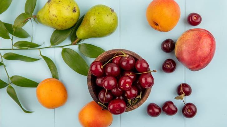 Fresh fruit on table.