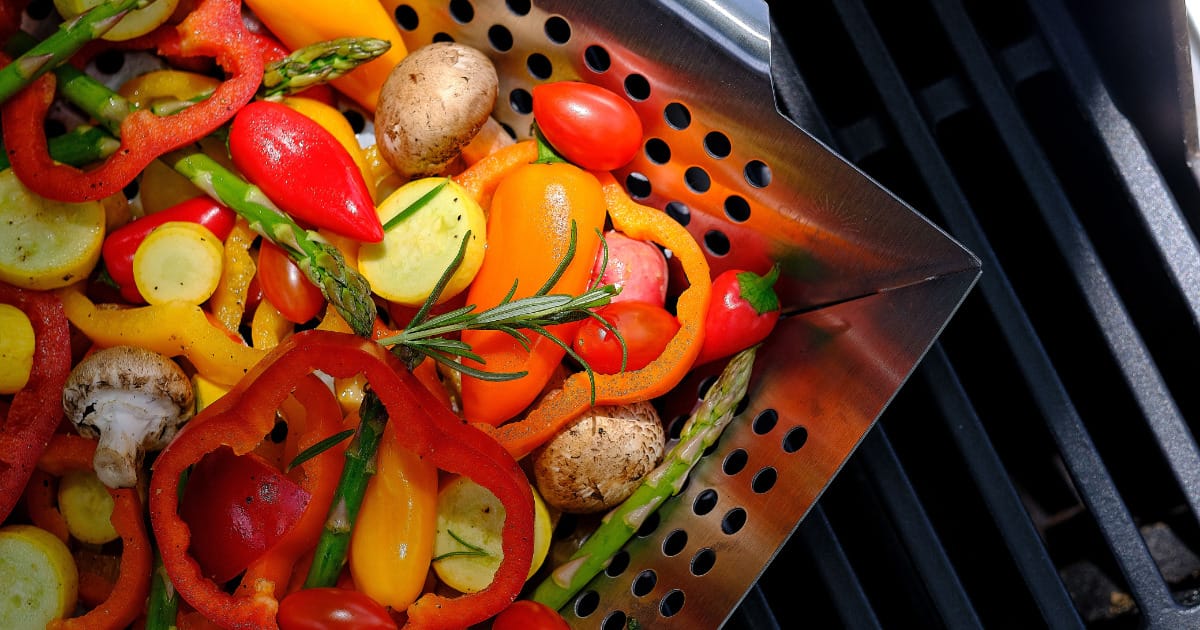 Top view of air fryer accessory basket.