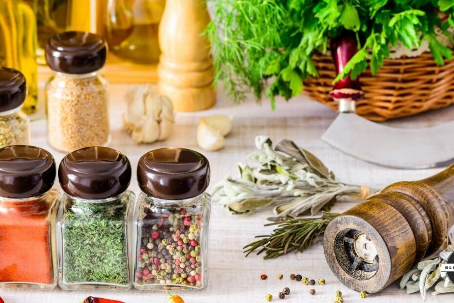 Seasonings on table.