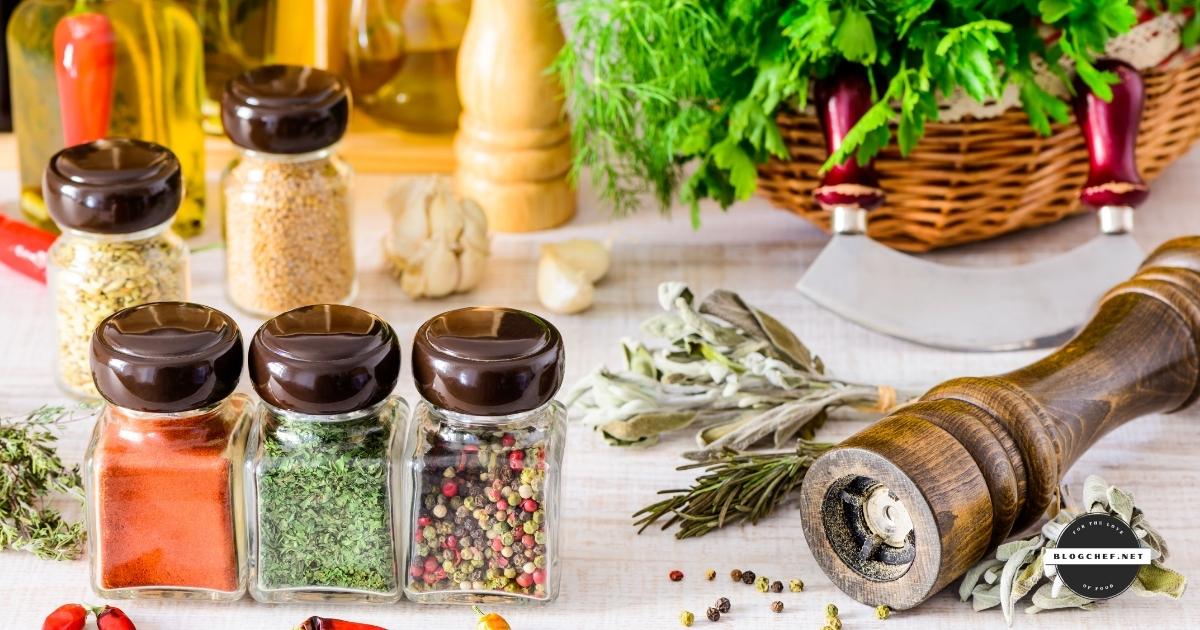 Seasonings on table.