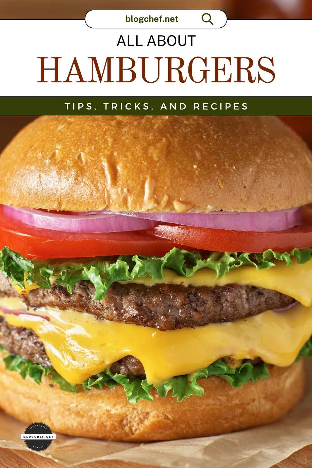 close up of prepared hamburger with cheese and toppings 