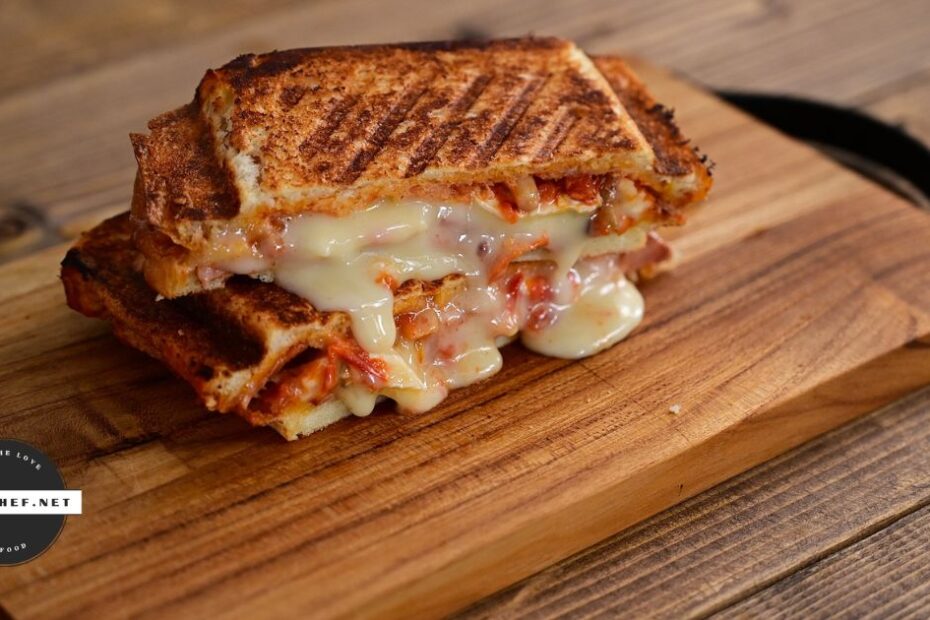 Close-up of prepared grilled cheese sandwich