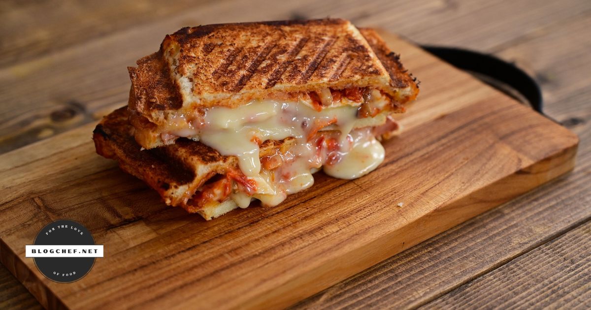 Close-up of prepared grilled cheese sandwich