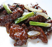 Mongolian beef with scallions