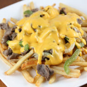 Philly fries with cheese sauce