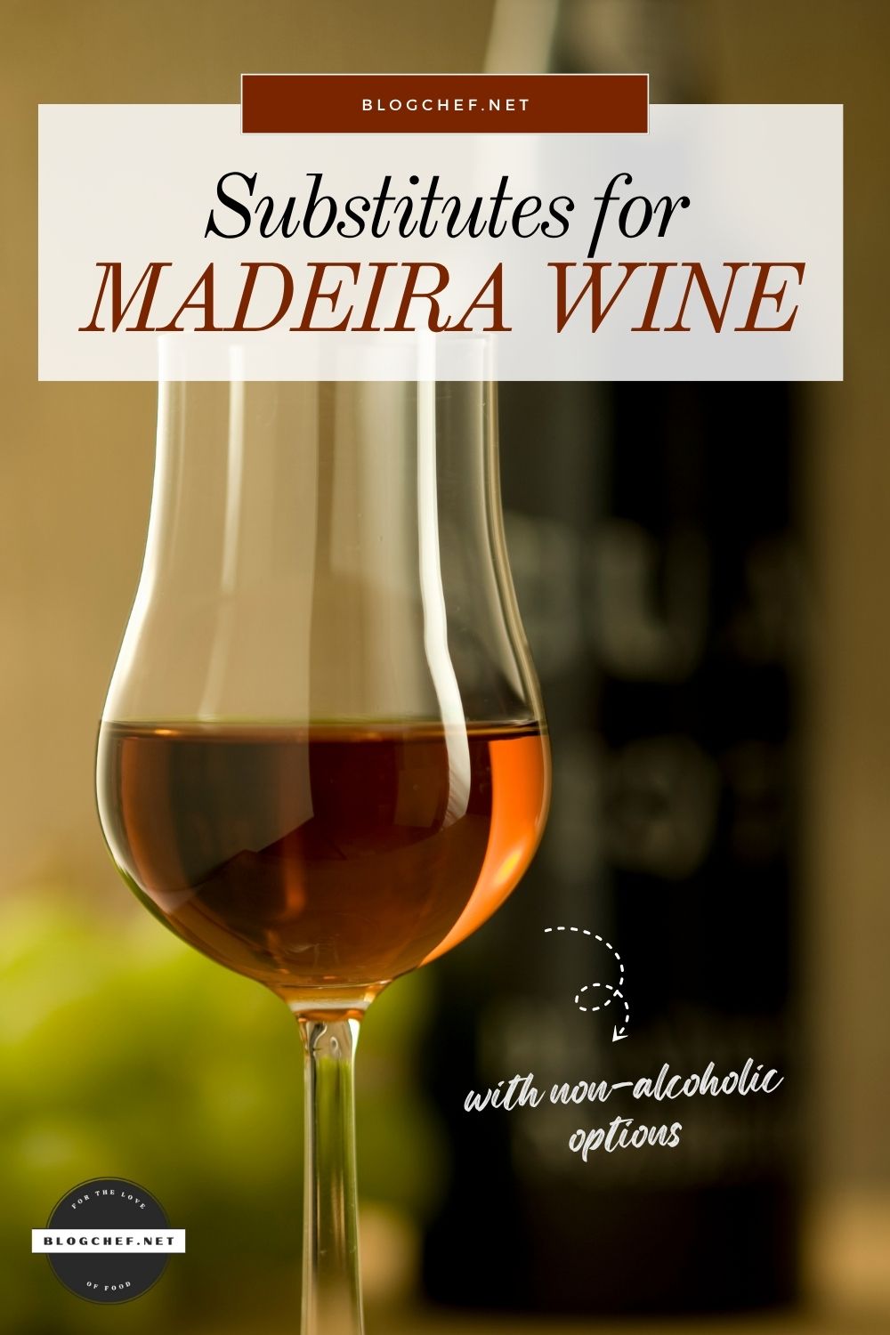 Glass of madeira wine with text overlay