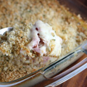 Spoonful of chicken cordon bleu casserole