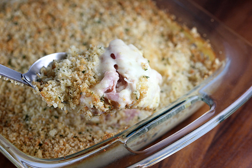 Spoonful of chicken cordon bleu casserole