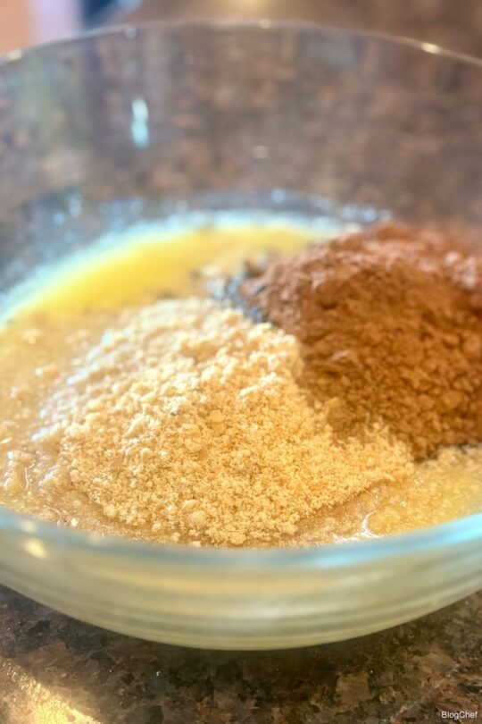 Ingredients for chocolate crumb crust 