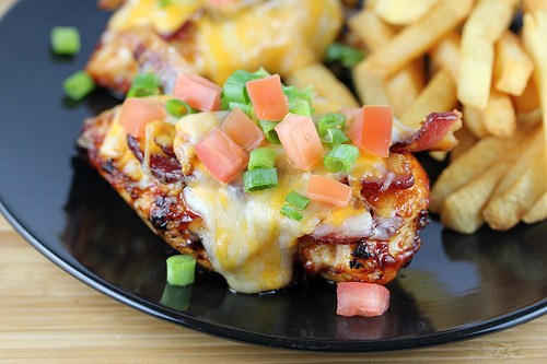 Monterey chicken served with fries