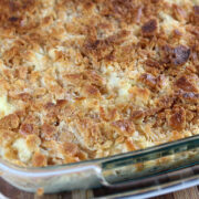 Ritz chicken casserole with golden cracker topping