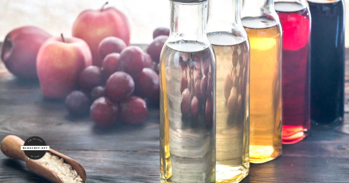 bottles of vinegar on table