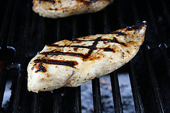Grilled chicken breast with grill marks