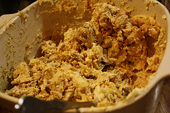 Shredded chicken and cream cheese filling