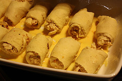 Crescent rolls filled with chicken mixture