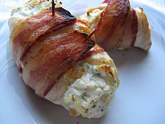 Baked bacon wrapped chicken breasts