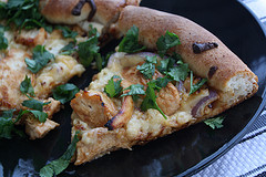 California chicken pizza with cilantro