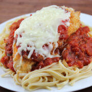 Breaded chicken with marinara and melted cheese