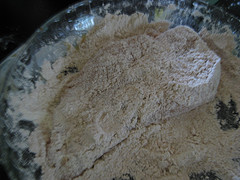 Chicken dredged in flour