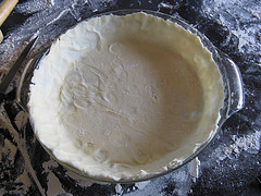 Pie crust pressed into baking dish