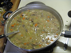 Chicken pot pie filling with vegetables