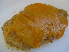 Cheddar cheese topped chicken breast