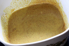 Honey mustard sauce in bowl