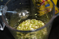 Lime garlic marinade in blender