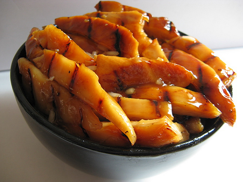 Mandarin chicken with glossy sauce