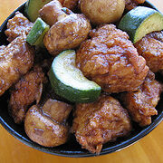 Mushroom chicken with crispy coating