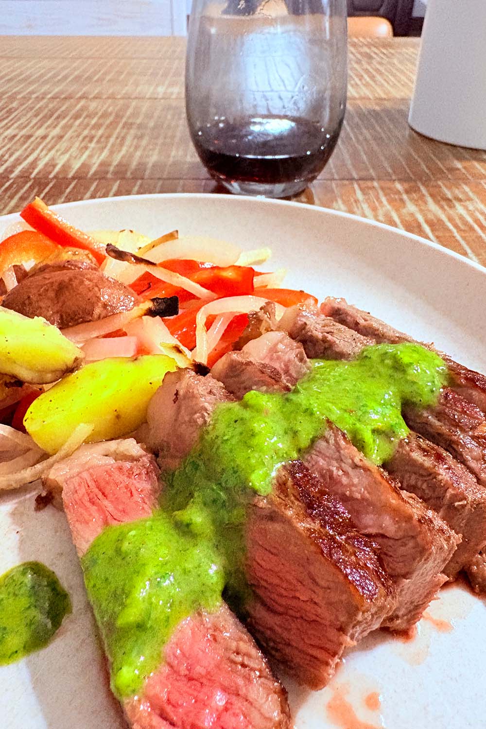 Sous vide steak with chimichurri